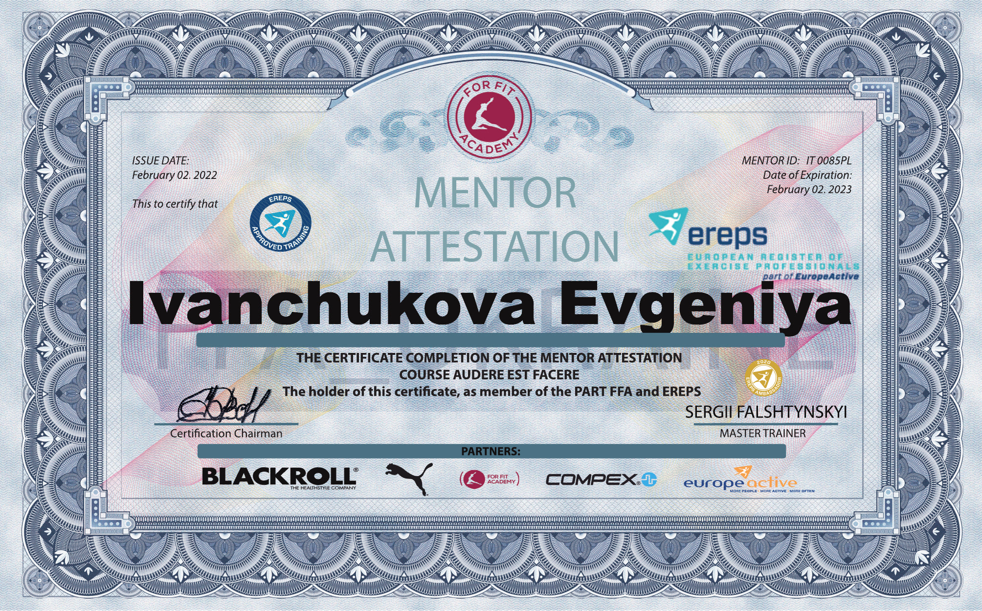 certificate 20